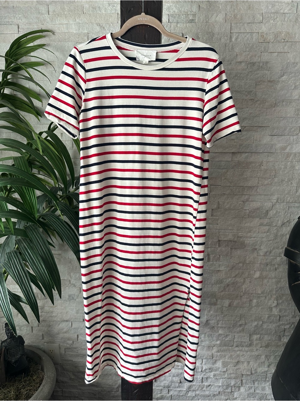 Tuckernuck Pomander Place Striped Gio Maxi Dress Red & Navy Cream M